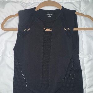 Black Cut-out Tank Top